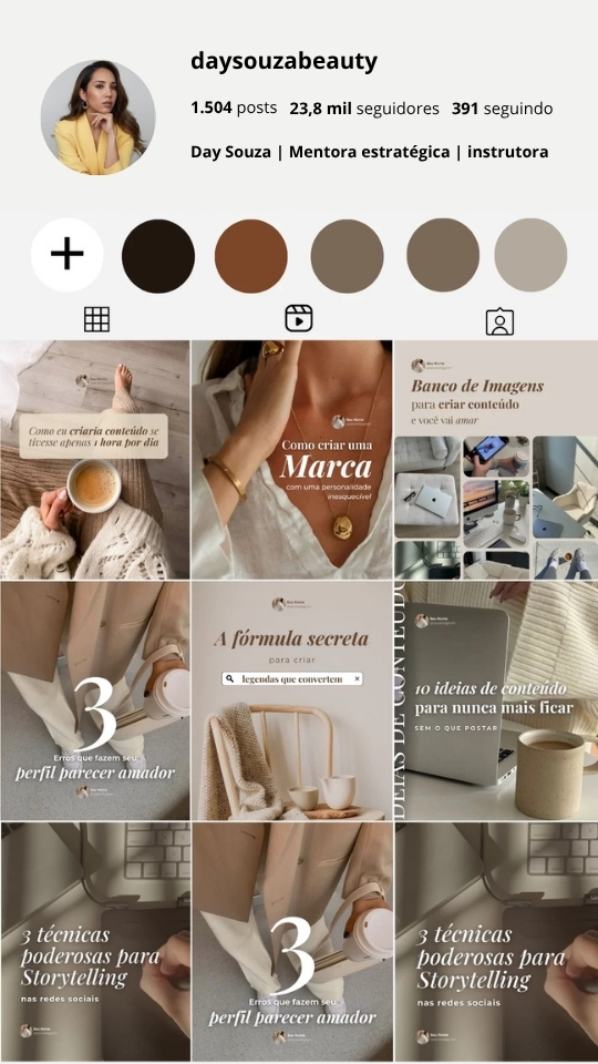 Feed elegante e estratégico